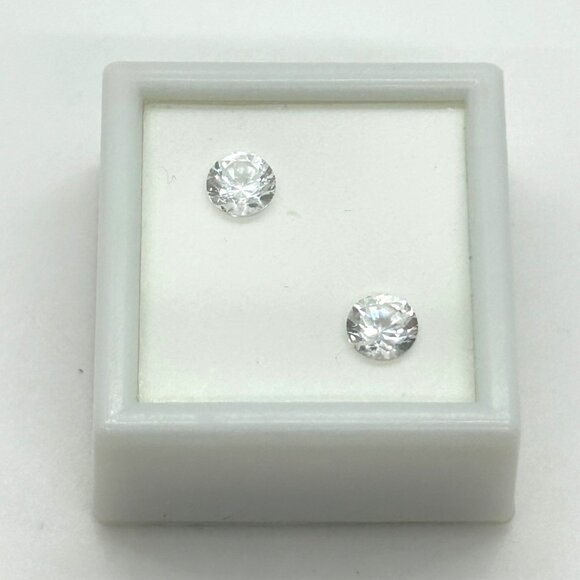 Estate Jewelry - Lab Created White Sapphire Round Cut 6.5mm 2.50 CTW Gemstones For Jewelry Making